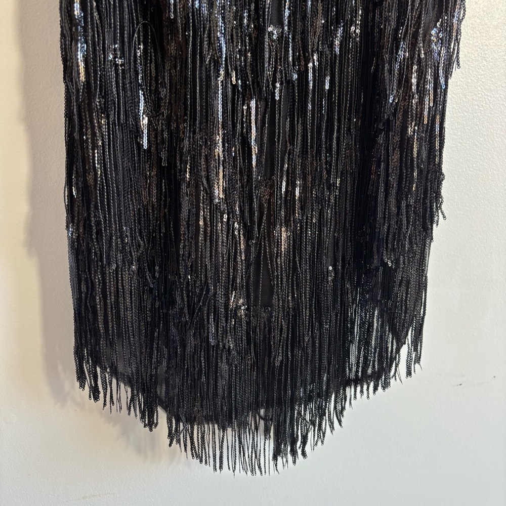 Fashion nova black Selena sequin fringe mini dress - Picture 3 of 9